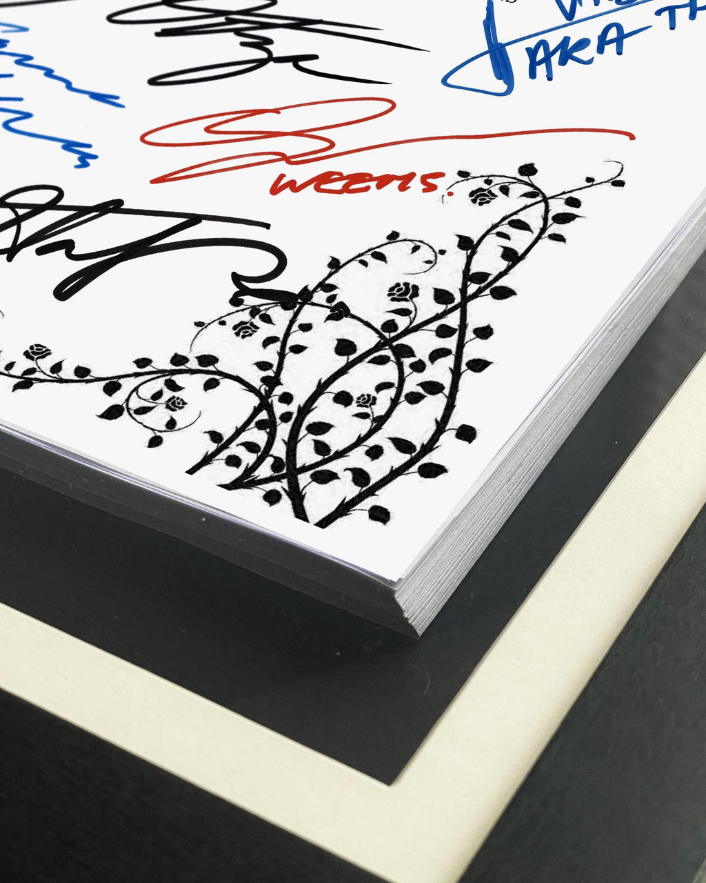 Wednesday, Signed TV Pilot Script, Full Screenplay Framed Reproduction + Cast Autographs
