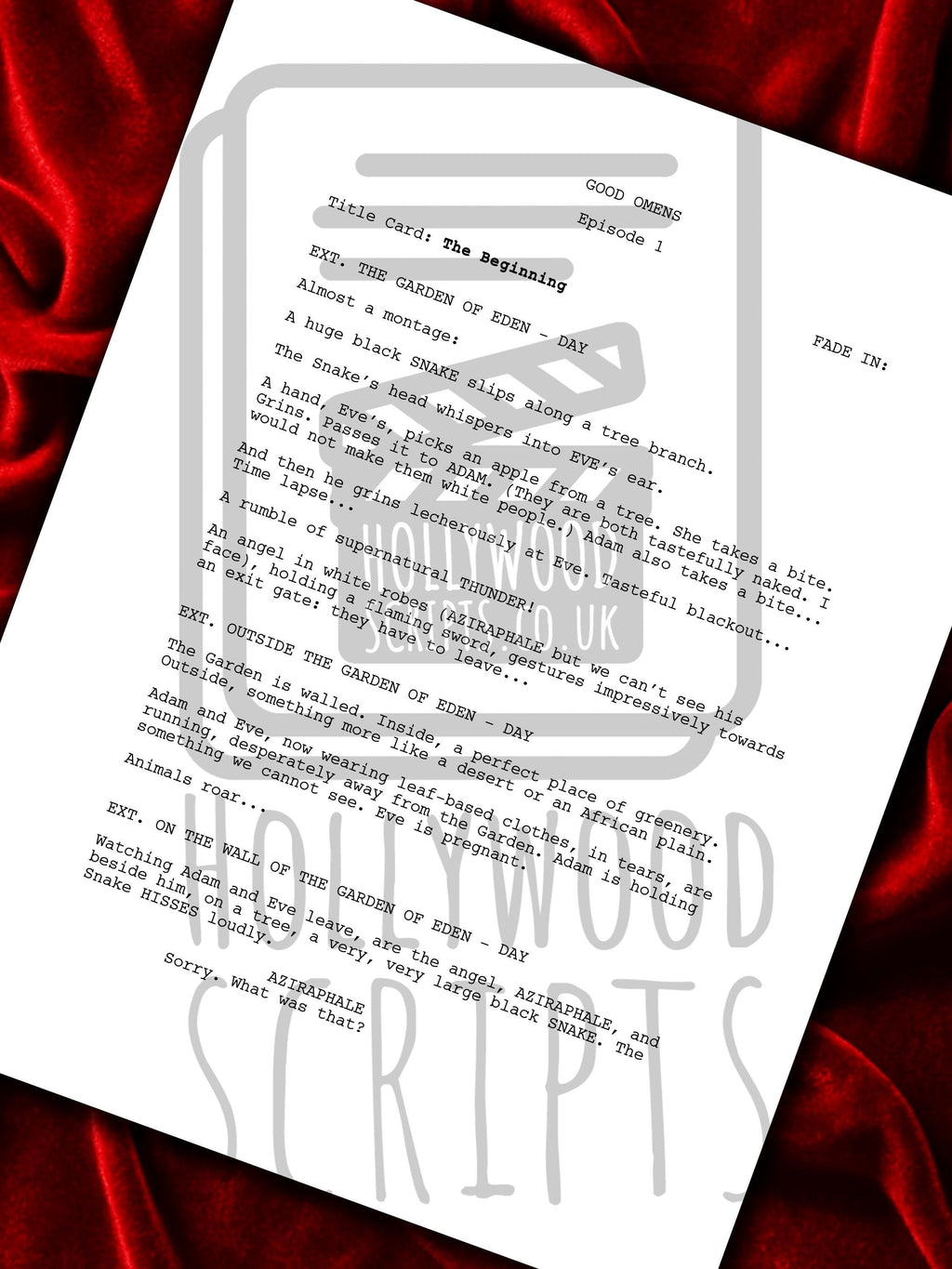 GOOD OMENS Signed TV Pilot Script, Screenplay Reproduction