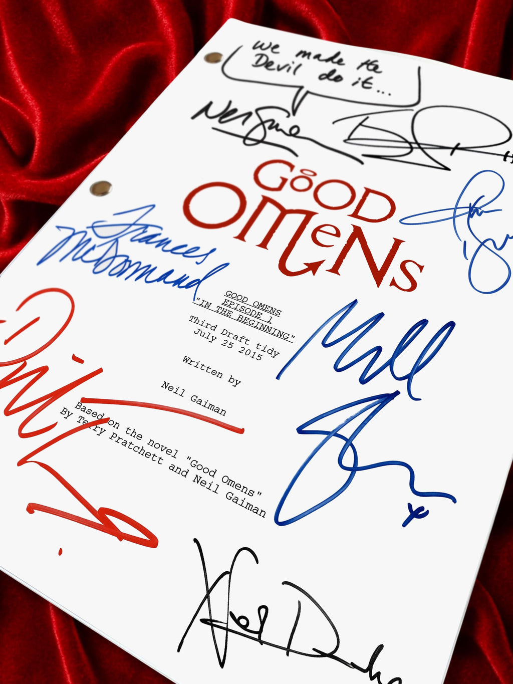 GOOD OMENS Signed TV Pilot Script, Screenplay Reproduction