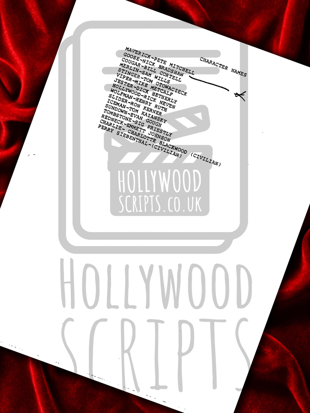 TOP GUN Signed Movie Script, Framed 1986 Full Screenplay Reproduction