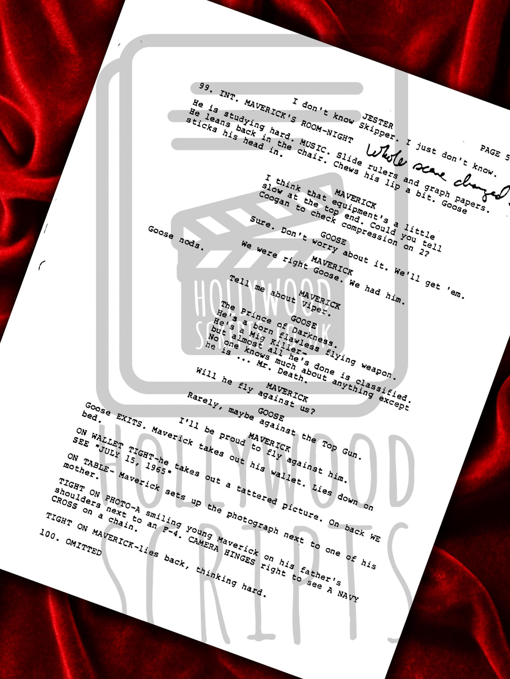 TOP GUN Signed Movie Script, 1986 Full Screenplay Reproduction 40th