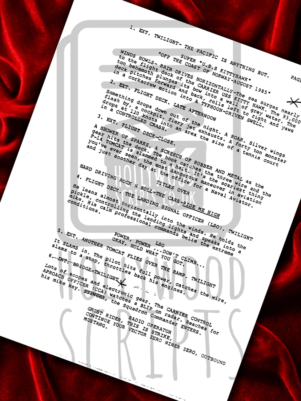 TOP GUN Signed Movie Script, 1986 Full Screenplay Reproduction 40th