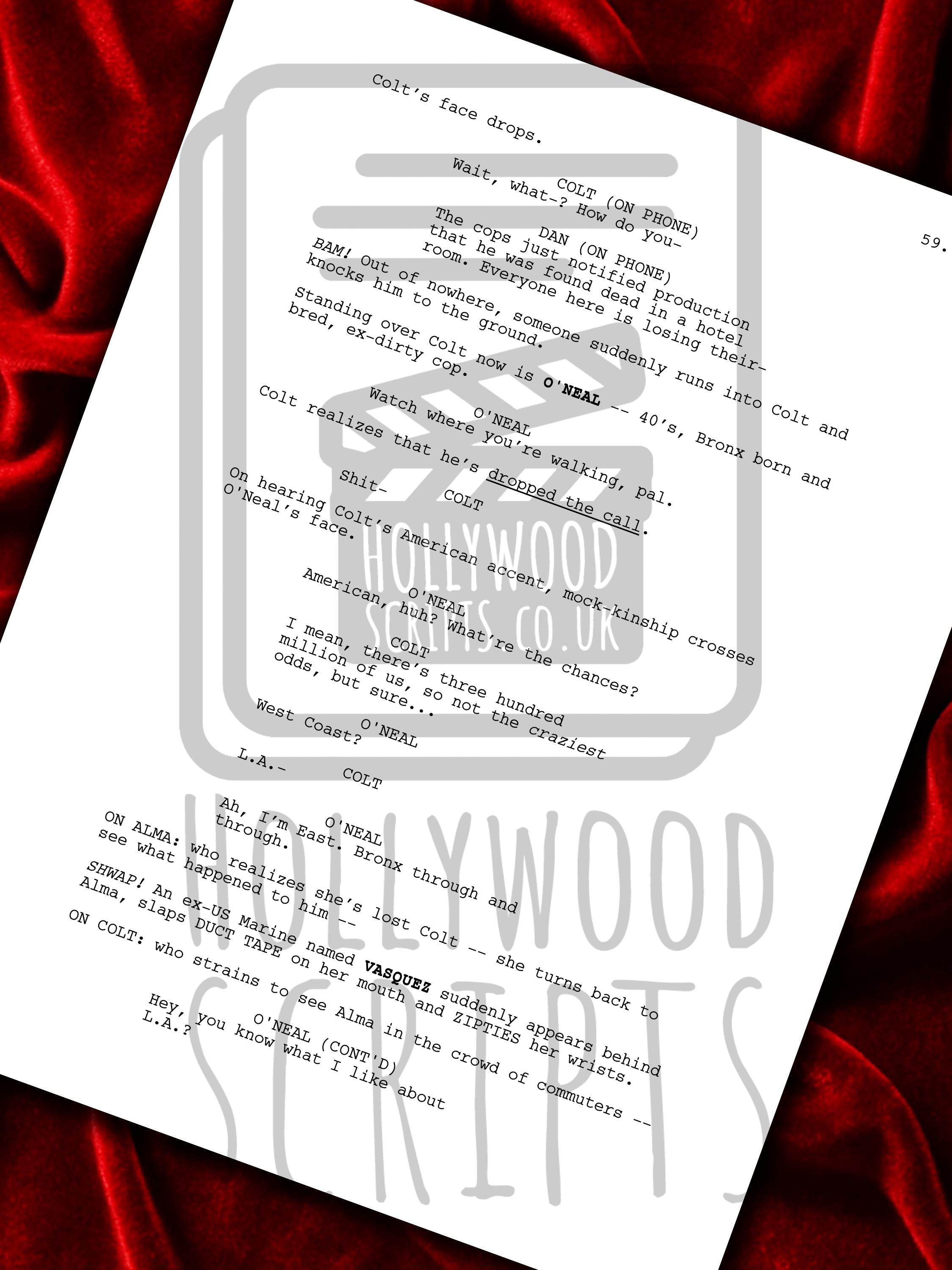 The Fall Guy Signed Movie Script Reproduction Framed Screenplay