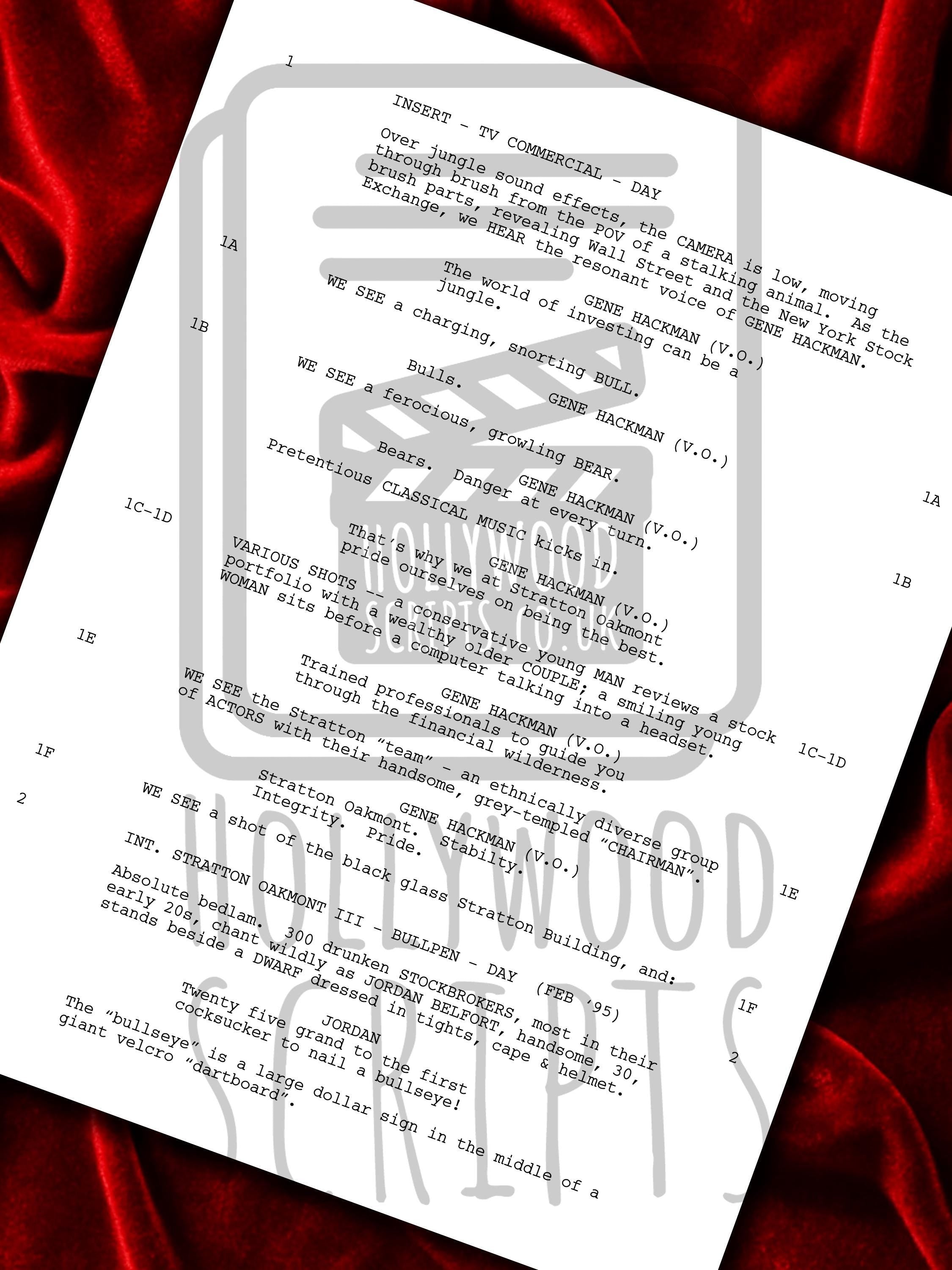 The Wolf Of Wall Street, Signed Movie Script & Cast Autographs Reproduction Full Screenplay