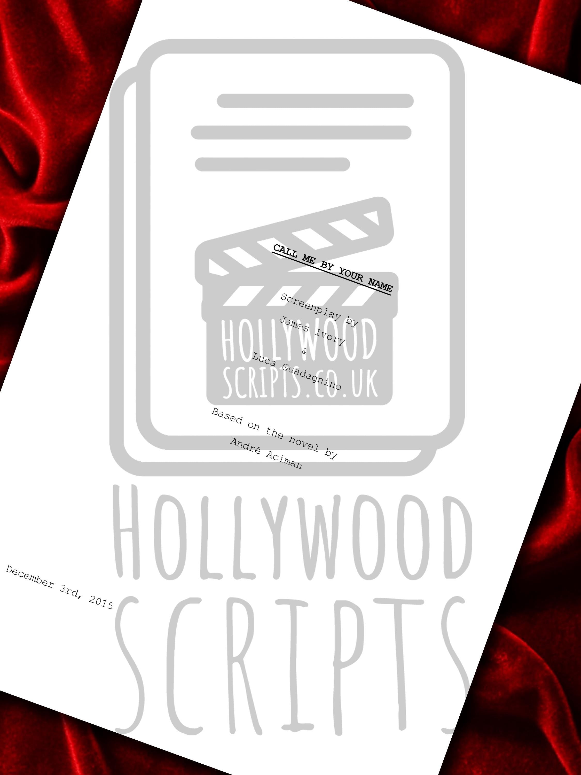 Call Me By Your Name Movie Script, Signed Screenplay Reproduction