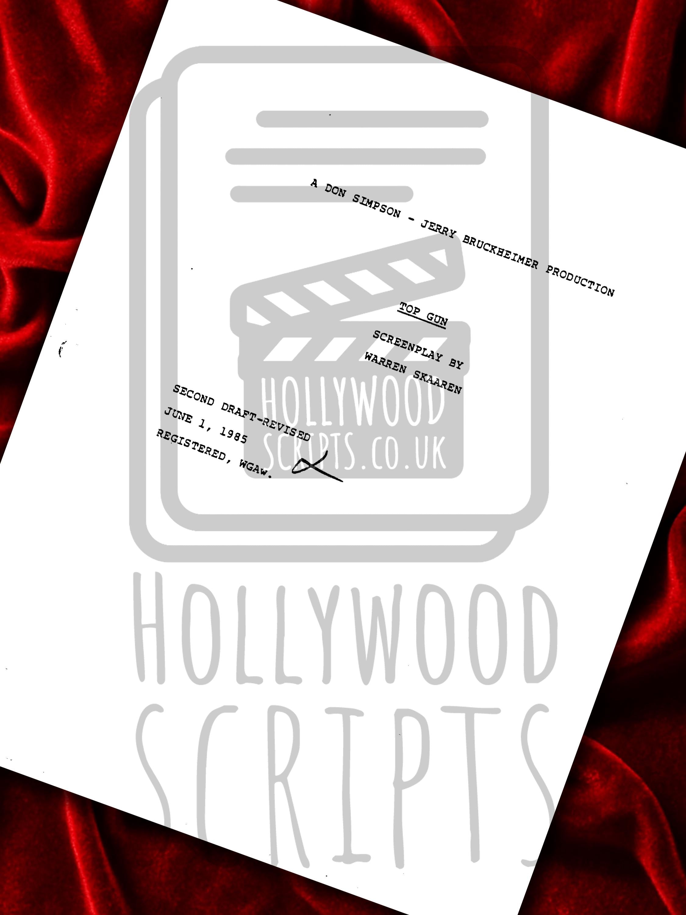 TOP GUN Signed Movie Script, Framed 1986 Full Screenplay Reproduction