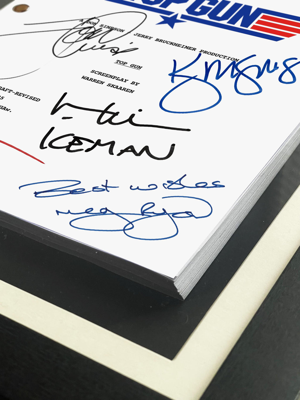 TOP GUN Signed Movie Script, 1986 Full Screenplay Reproduction 40th