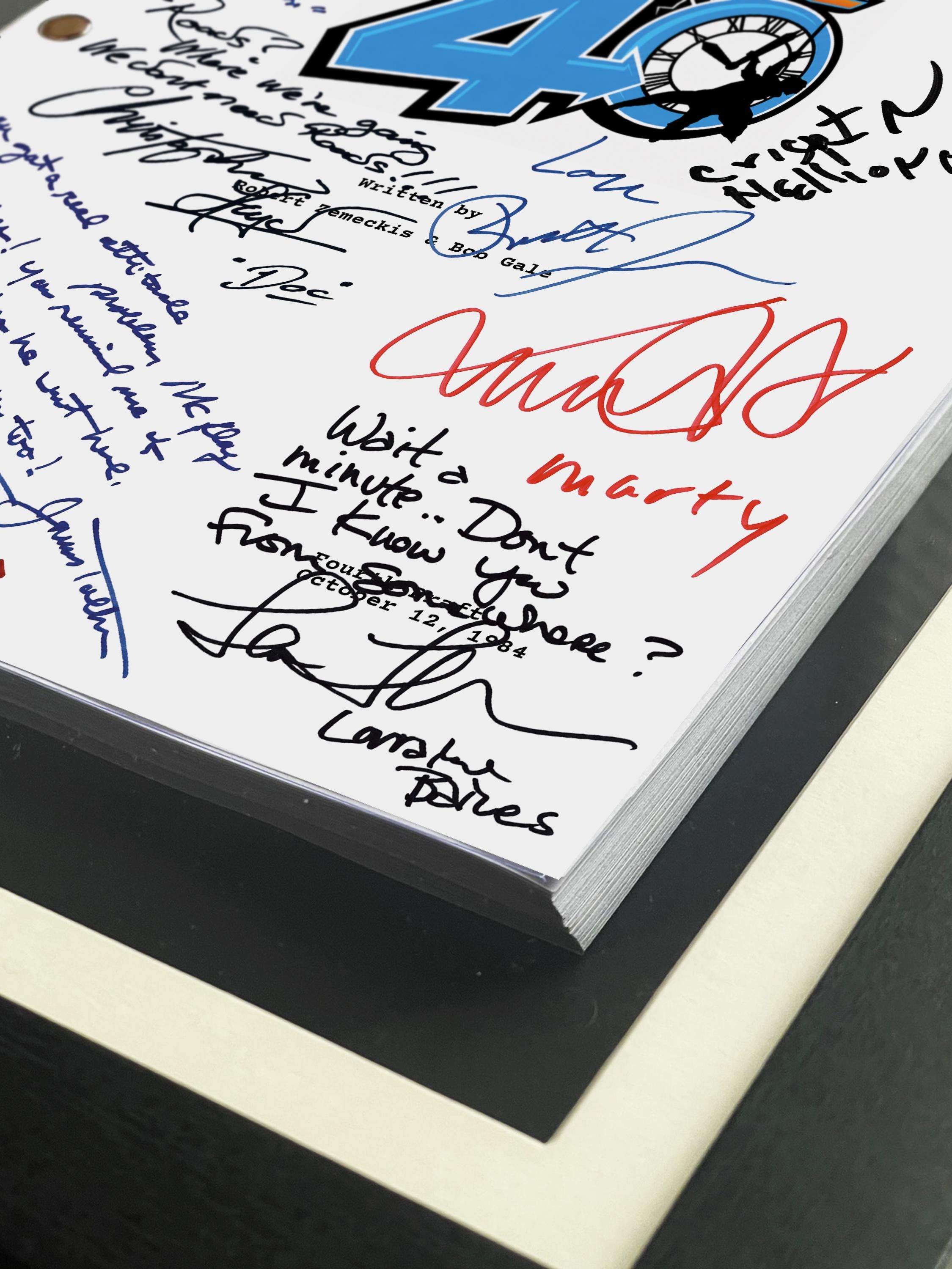 Back To The Future, Signed Movie Script, 40th Anniversary Screenplay Reproduction