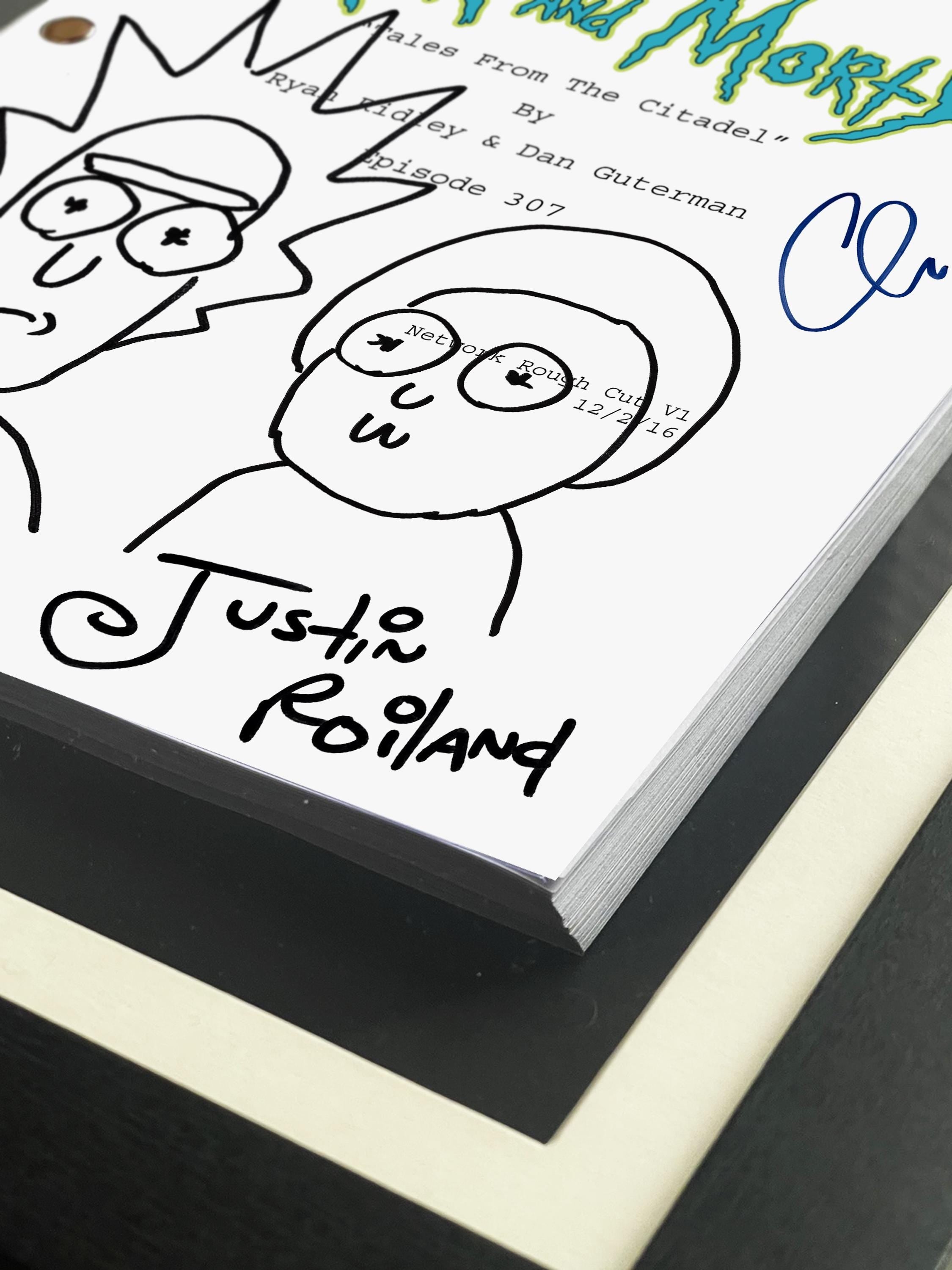 RICK and MORTY Signed TV Script Framed Reproduction