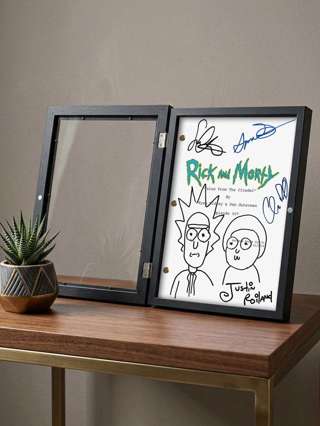 RICK and MORTY Signed TV Script Framed Reproduction