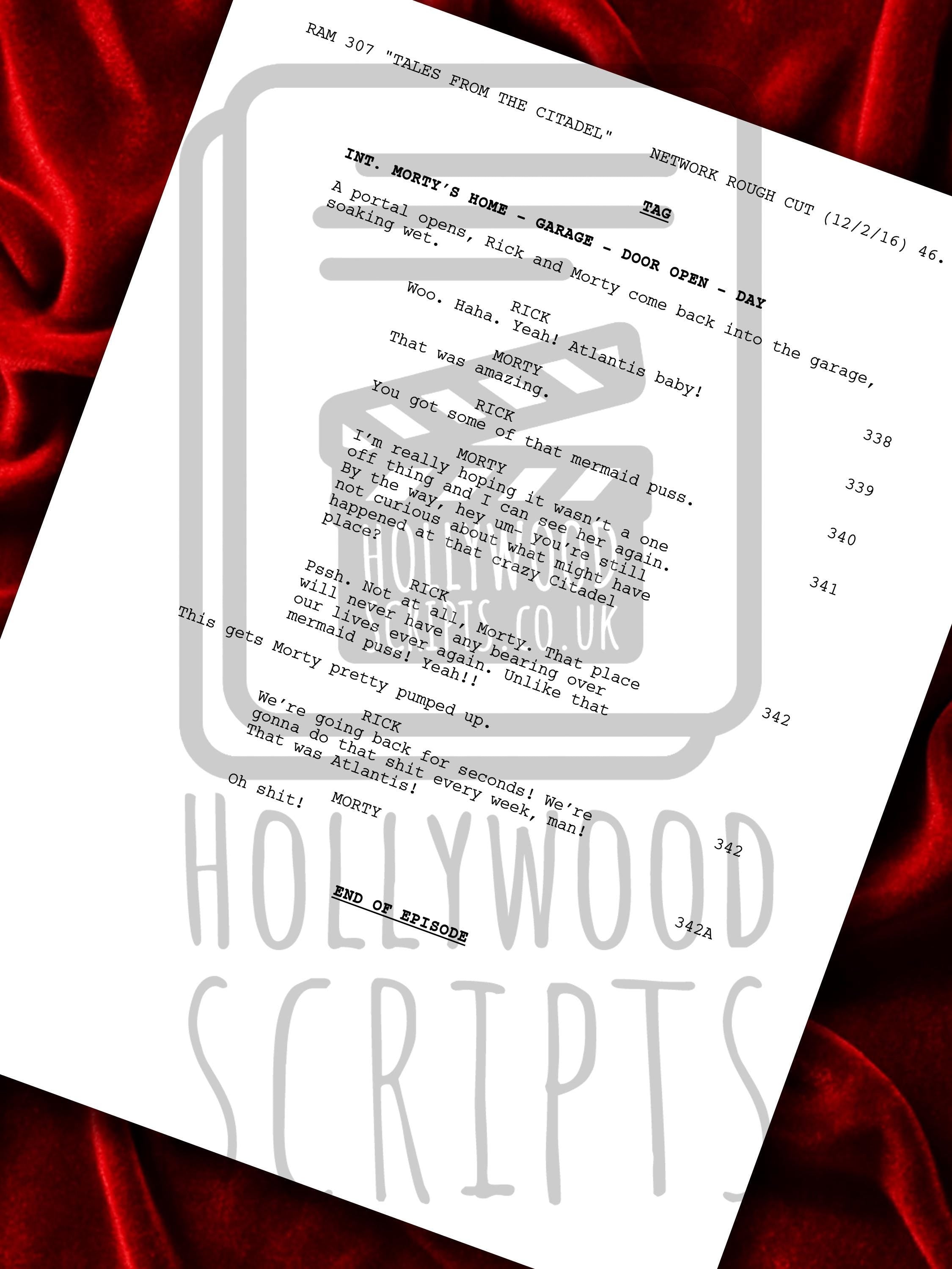 RICK and MORTY Signed TV Script Screenplay Reproduction