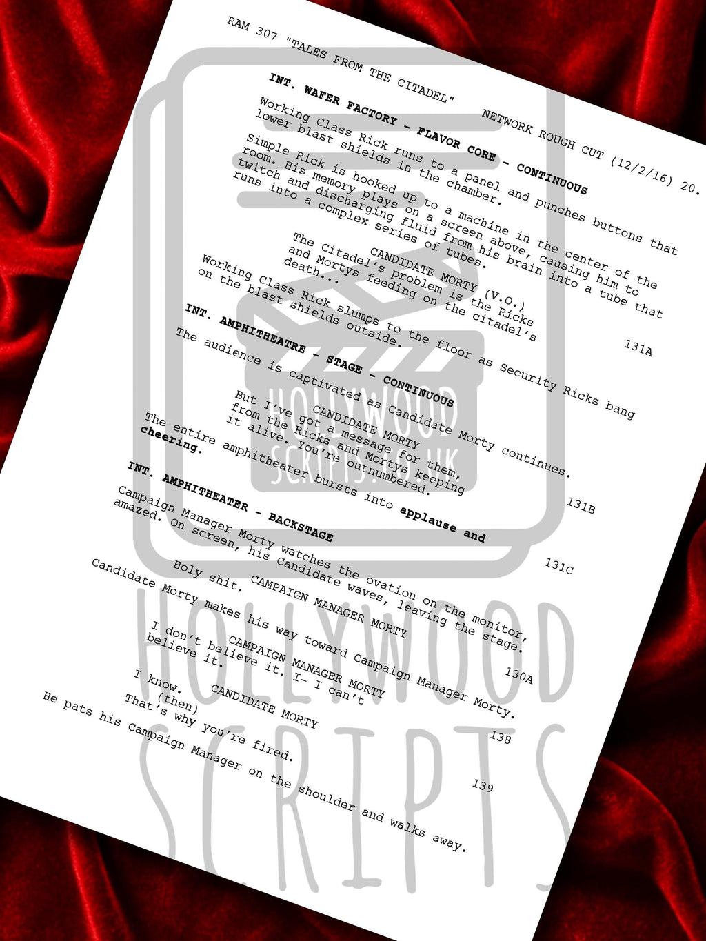 RICK and MORTY Signed TV Script Screenplay Reproduction