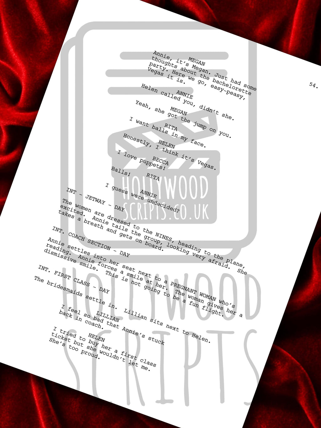 Bridesmaids, Signed Movie Script, Screenplay Reproduction