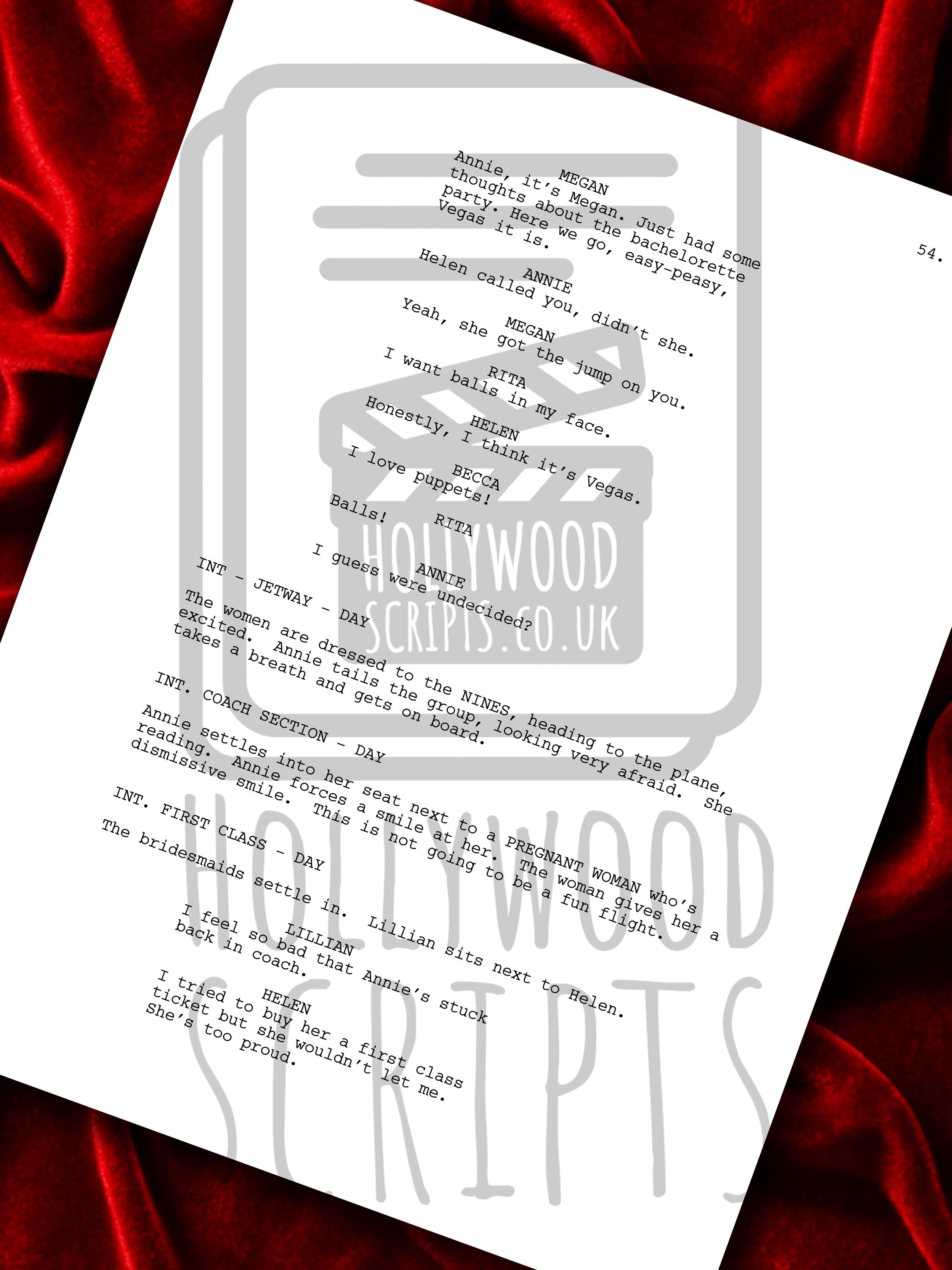 Bridesmaids Signed Movie Script, Framed Screenplay Reproduction