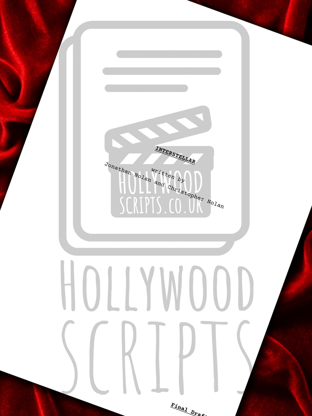 INTERSTELLAR Movie Script, Signed Screenplay Reproduction