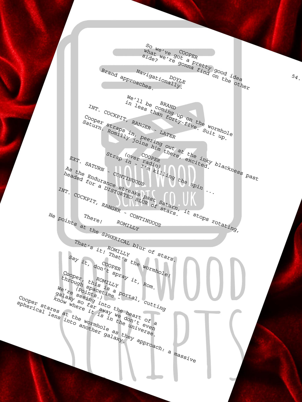 INTERSTELLAR Movie Script, Signed Screenplay Reproduction