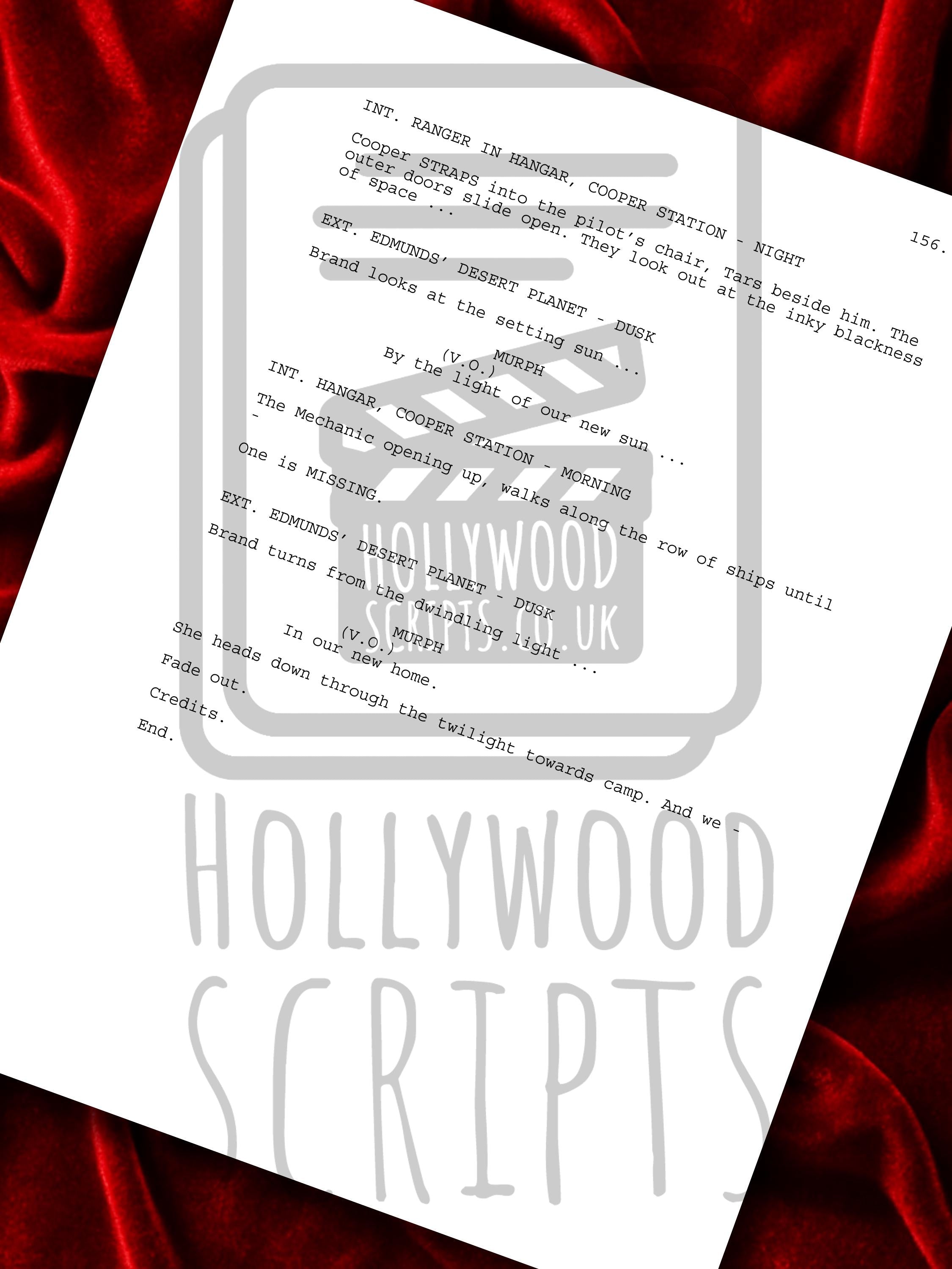 INTERSTELLAR Movie Script, Signed Screenplay Reproduction