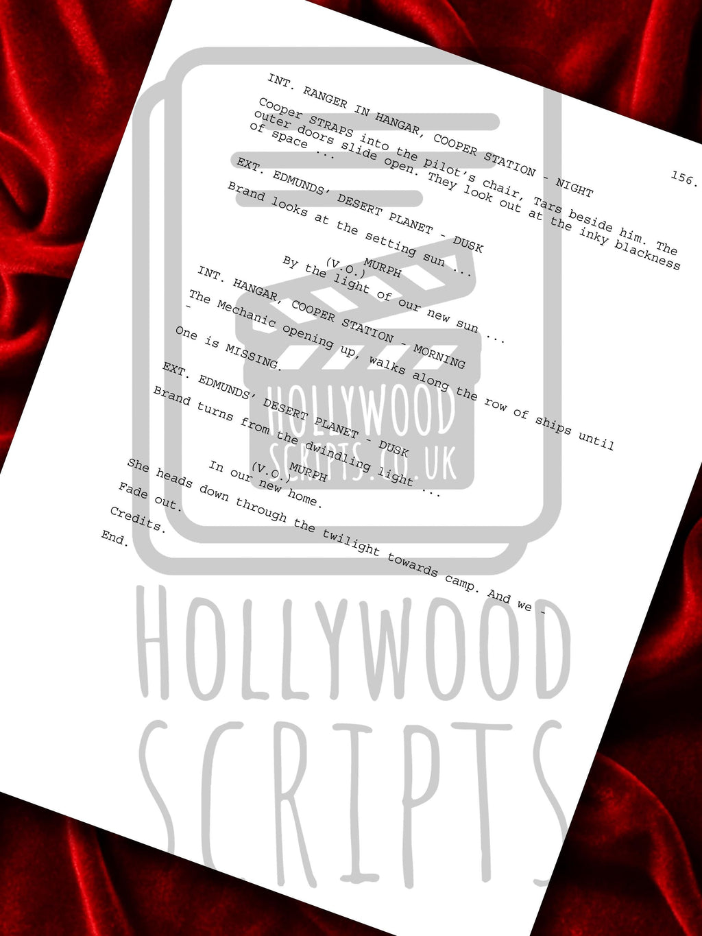 INTERSTELLAR Movie Script, Signed Screenplay Reproduction