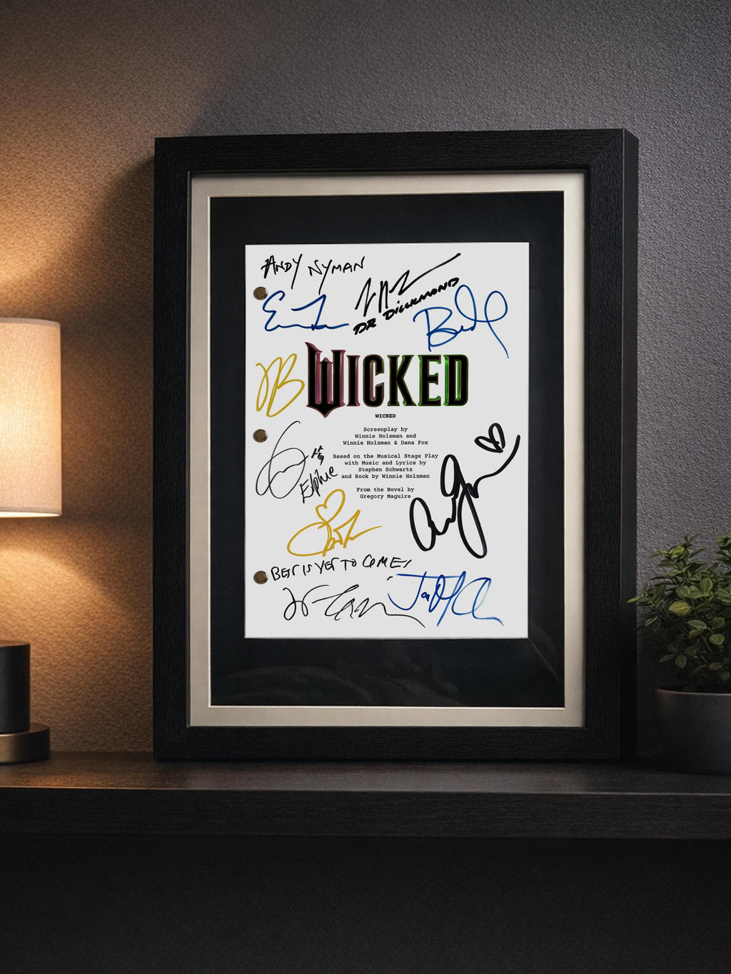 Wicked Merchandise Signed Movie Script Screenplay Reproduction