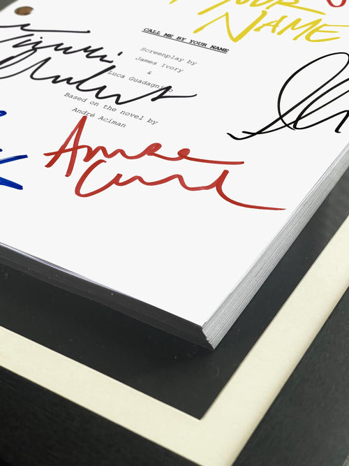 Call Me By Your Name Movie Script, Signed Framed Reproduction