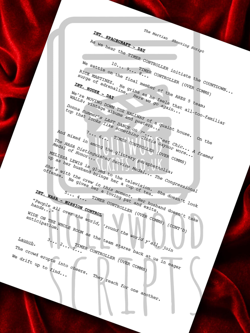 THE MARTIAN Signed Movie Script Framed Screenplay Reproduction