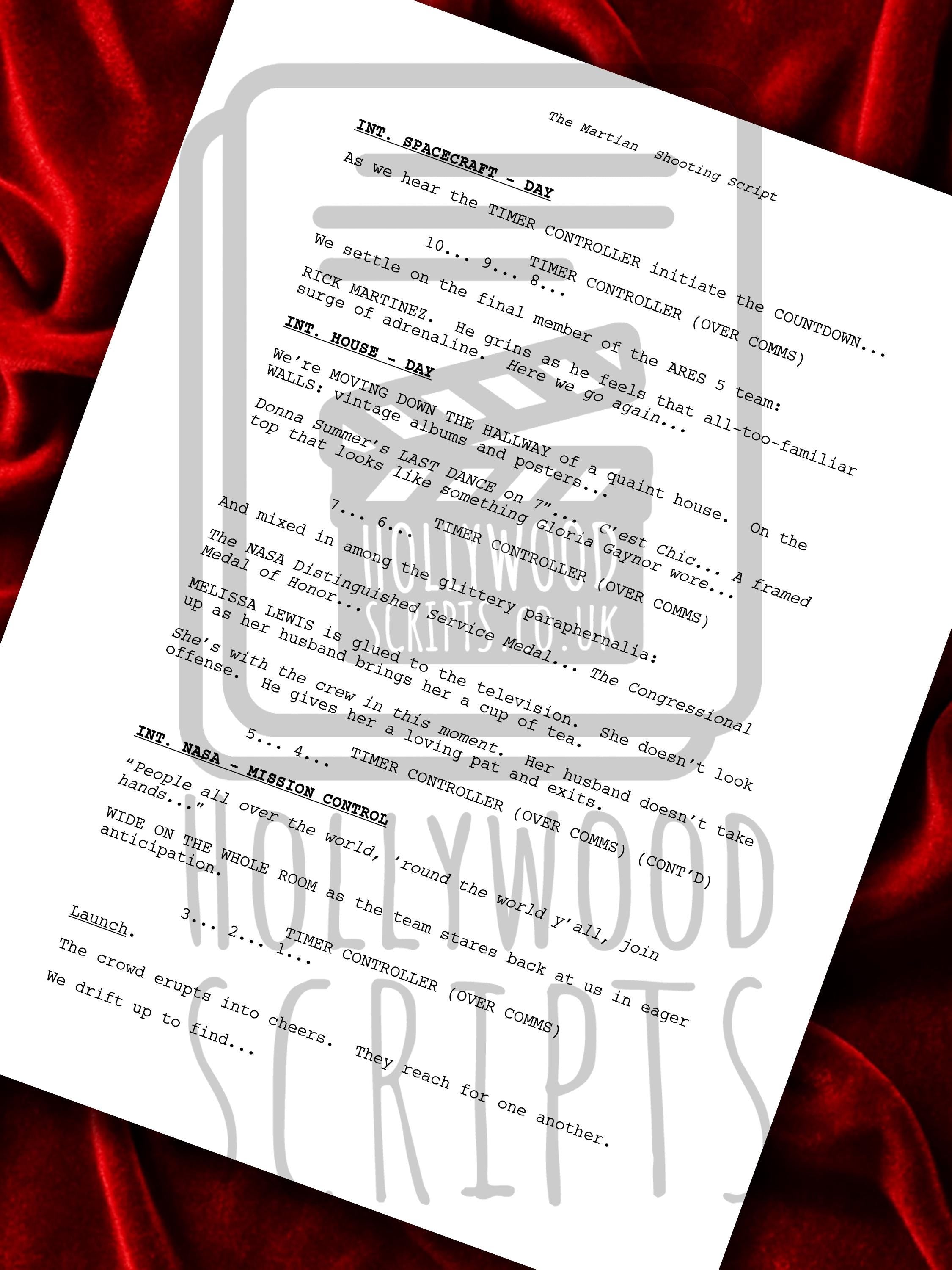 THE MARTIAN Signed Movie Script Framed Screenplay Reproduction