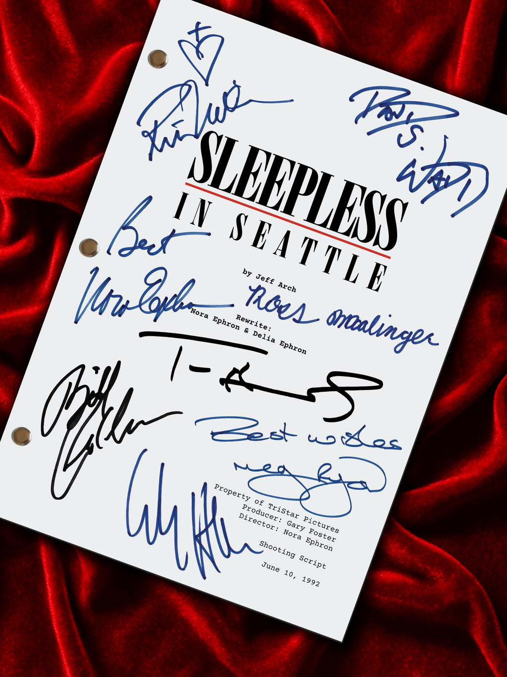 Sleepless In Seattle, Signed Movie Script Framed Reproduction