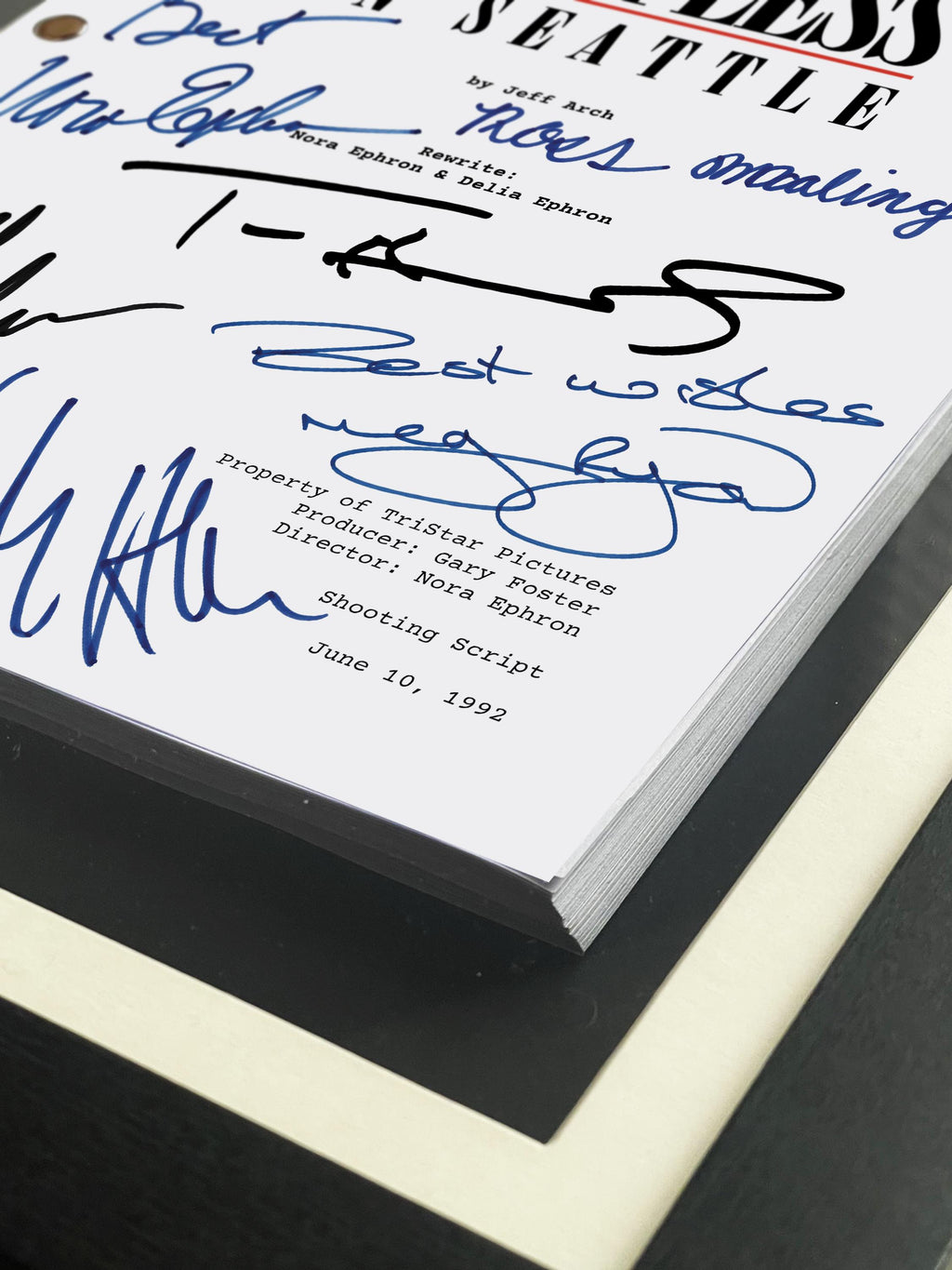 Sleepless In Seattle, Signed Movie Script Framed Reproduction