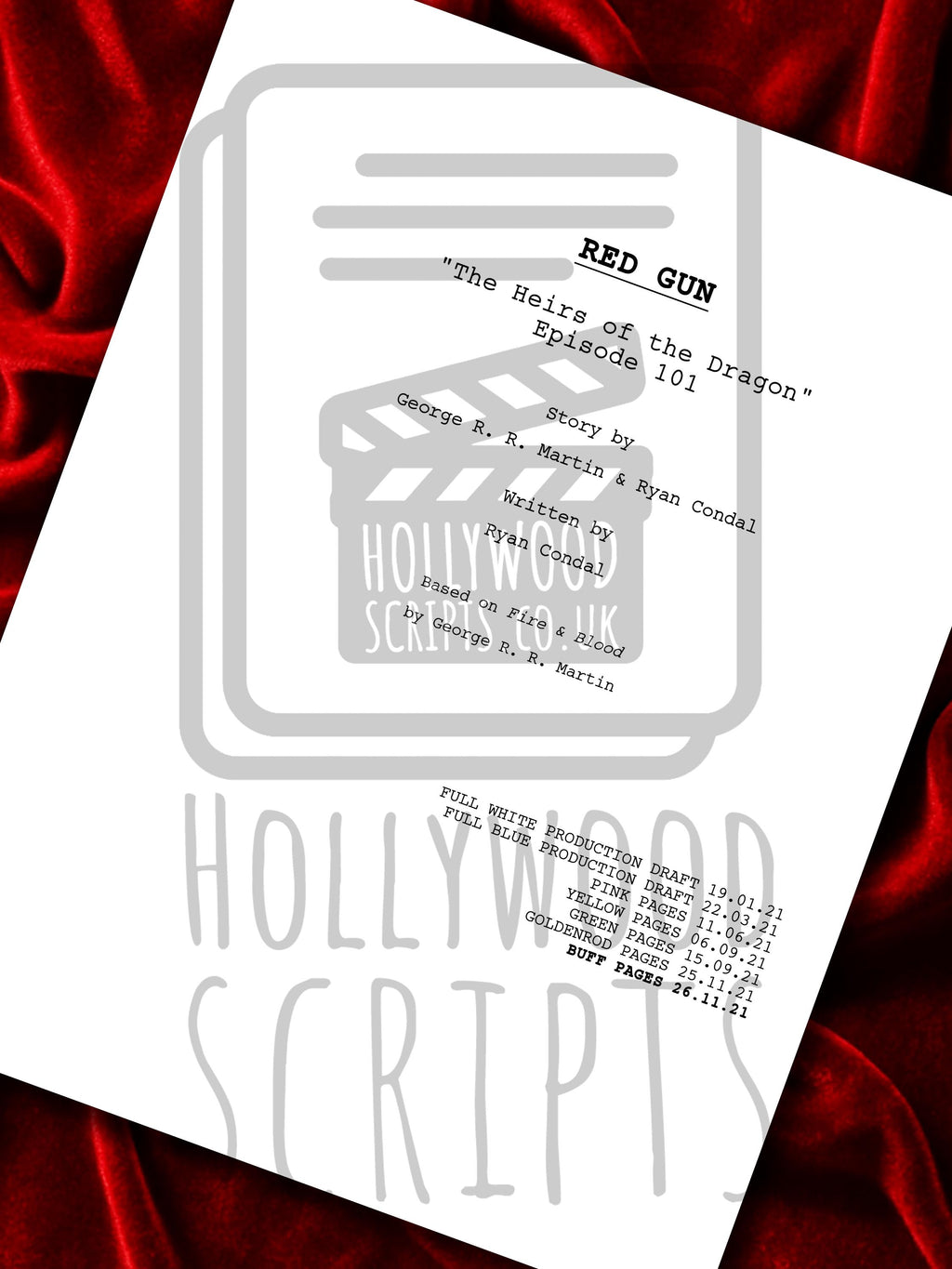 House of the Dragon Signed TV Script Reproduction Framed Screenplay