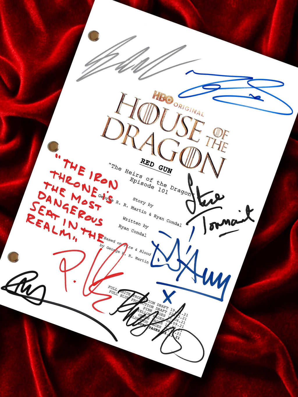 House of the Dragon Signed TV Script Reproduction Screenplay
