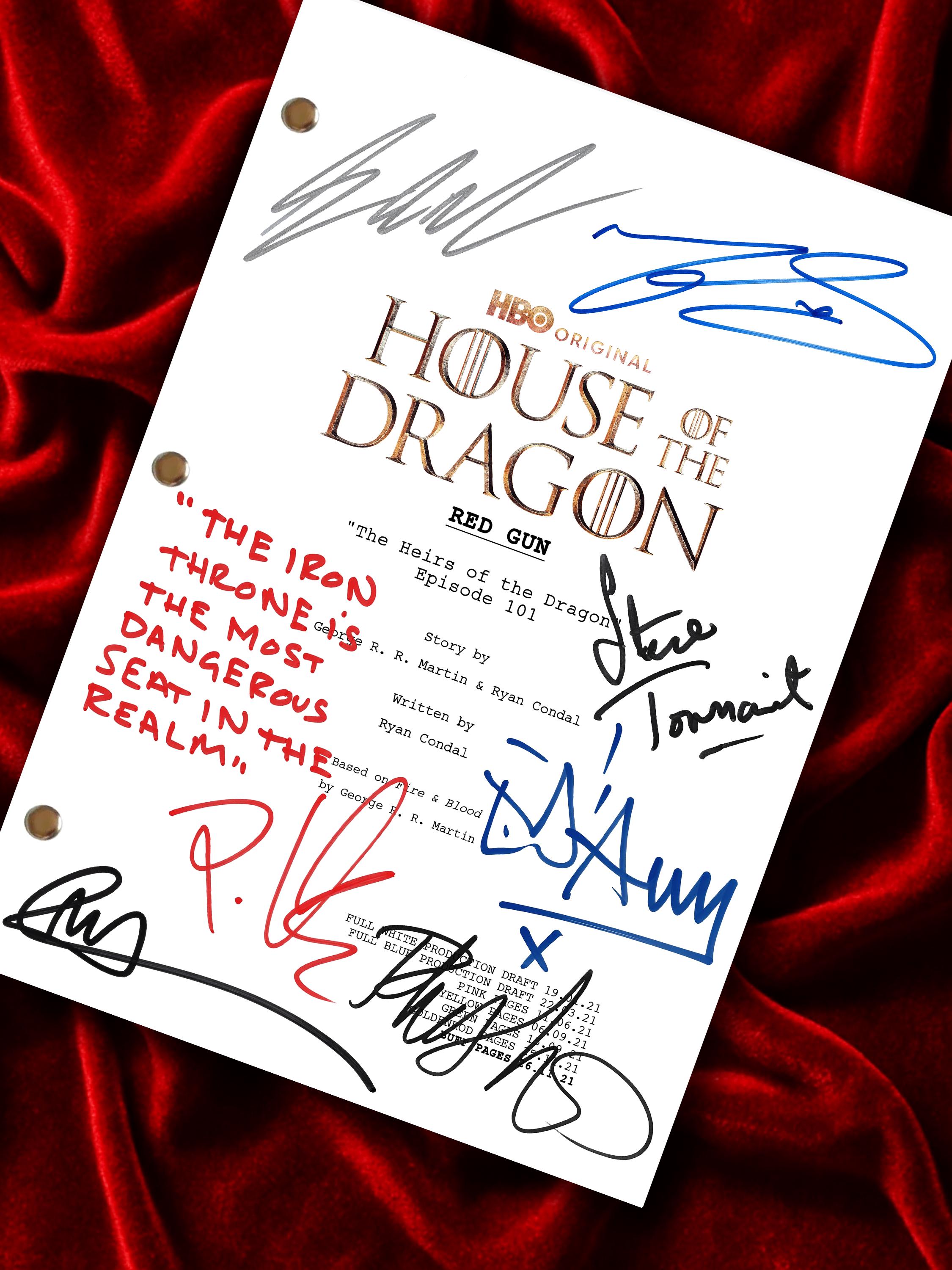 House of the Dragon Signed TV Script Reproduction Screenplay