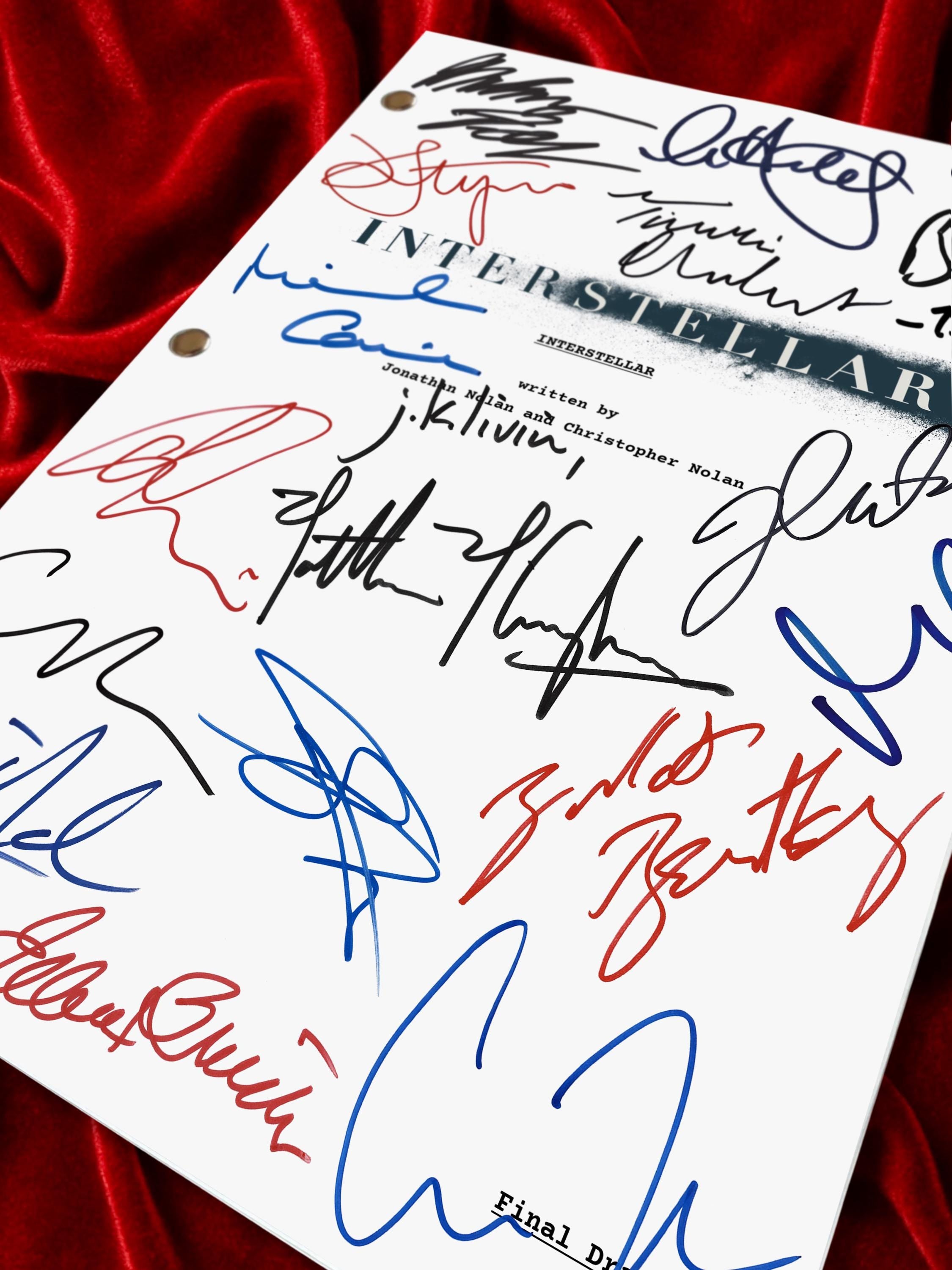INTERSTELLAR Movie Script, Signed Screenplay Reproduction