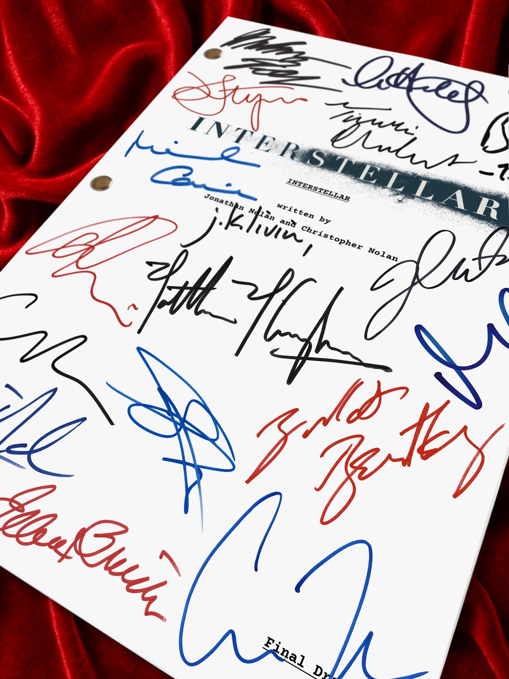 INTERSTELLAR Movie Script, Signed Screenplay Reproduction
