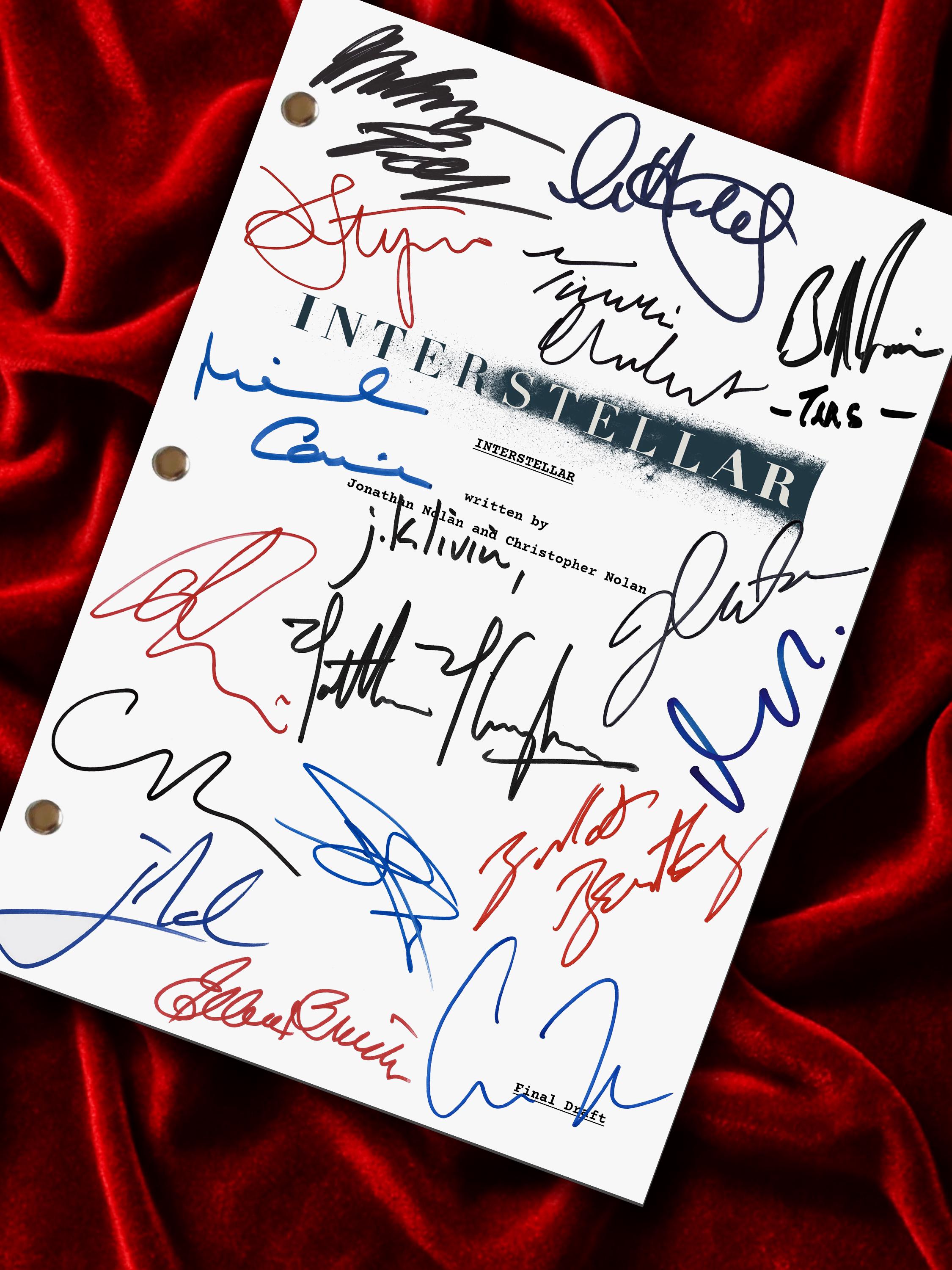 INTERSTELLAR Movie Script, Signed Screenplay Reproduction