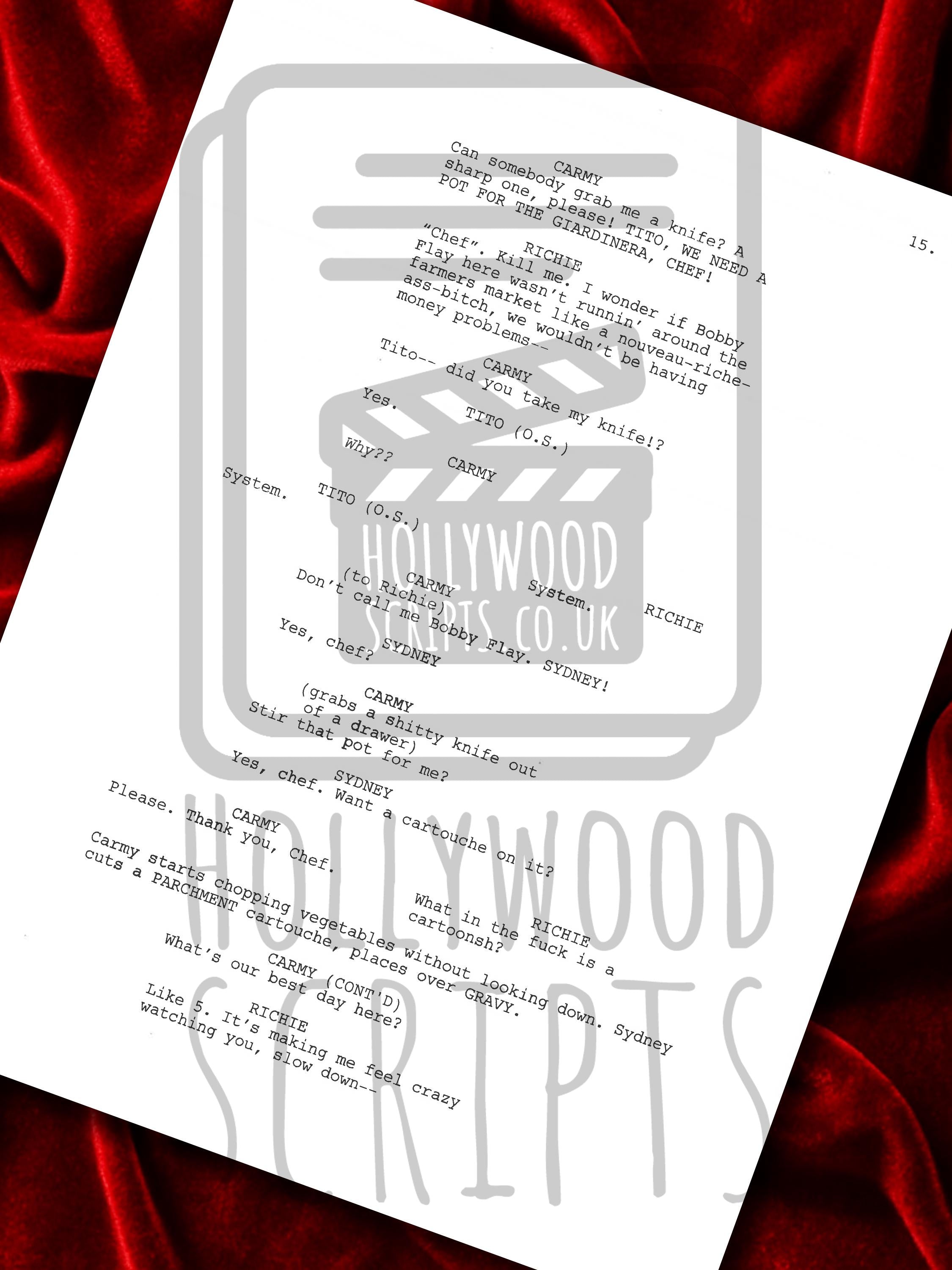 The Bear Signed TV Script with Cast Autographs Screenplay Reproduction