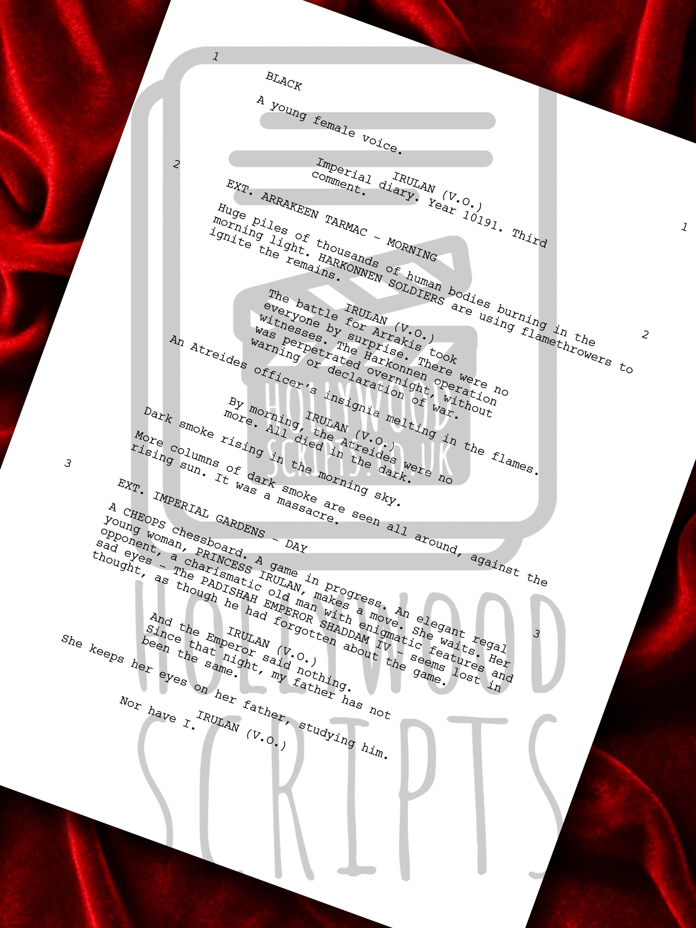 DUNE: Part Two Movie Script, Signed Screenplay Reproduction