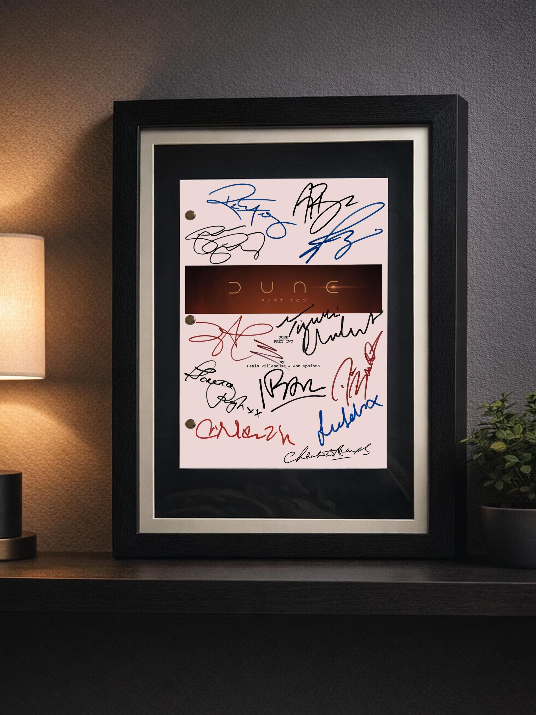 DUNE: Part Two Movie Script, Signed Framed Screenplay Reproduction