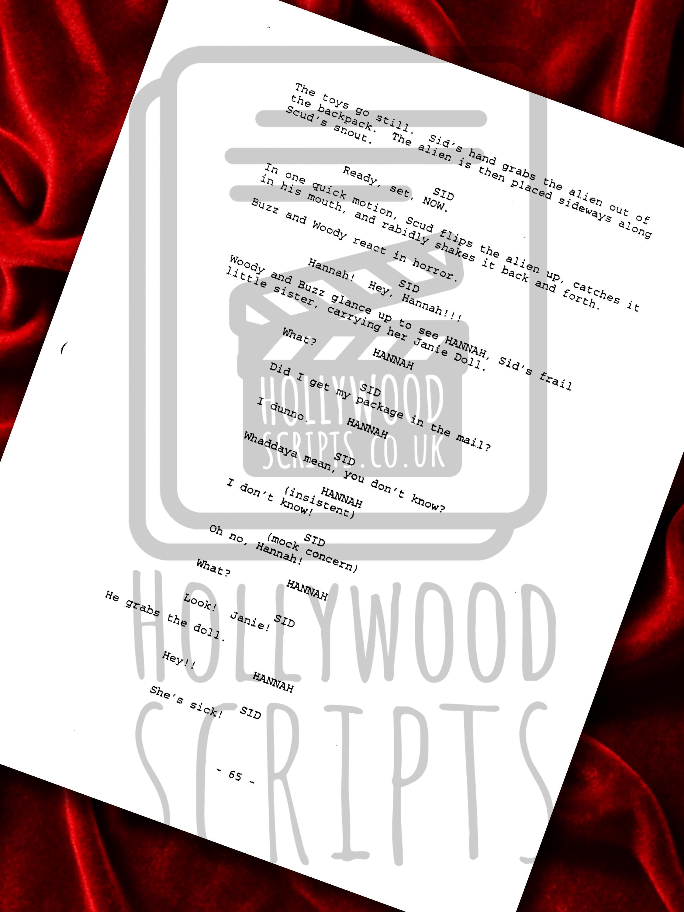 Toy Story Signed Movie Script Reproduction Framed Screenplay