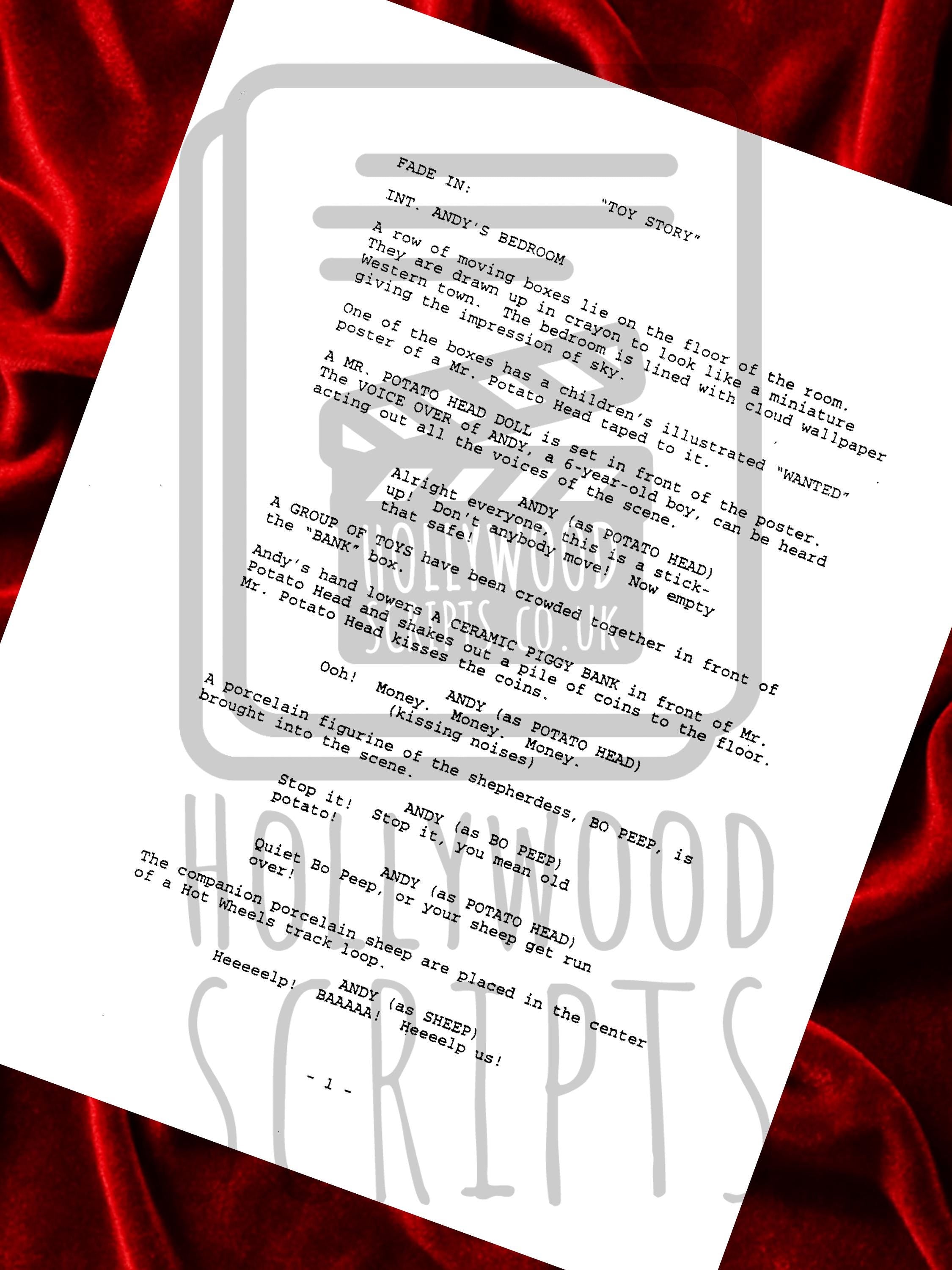 Toy Story Signed Movie Script Reproduction Framed Screenplay
