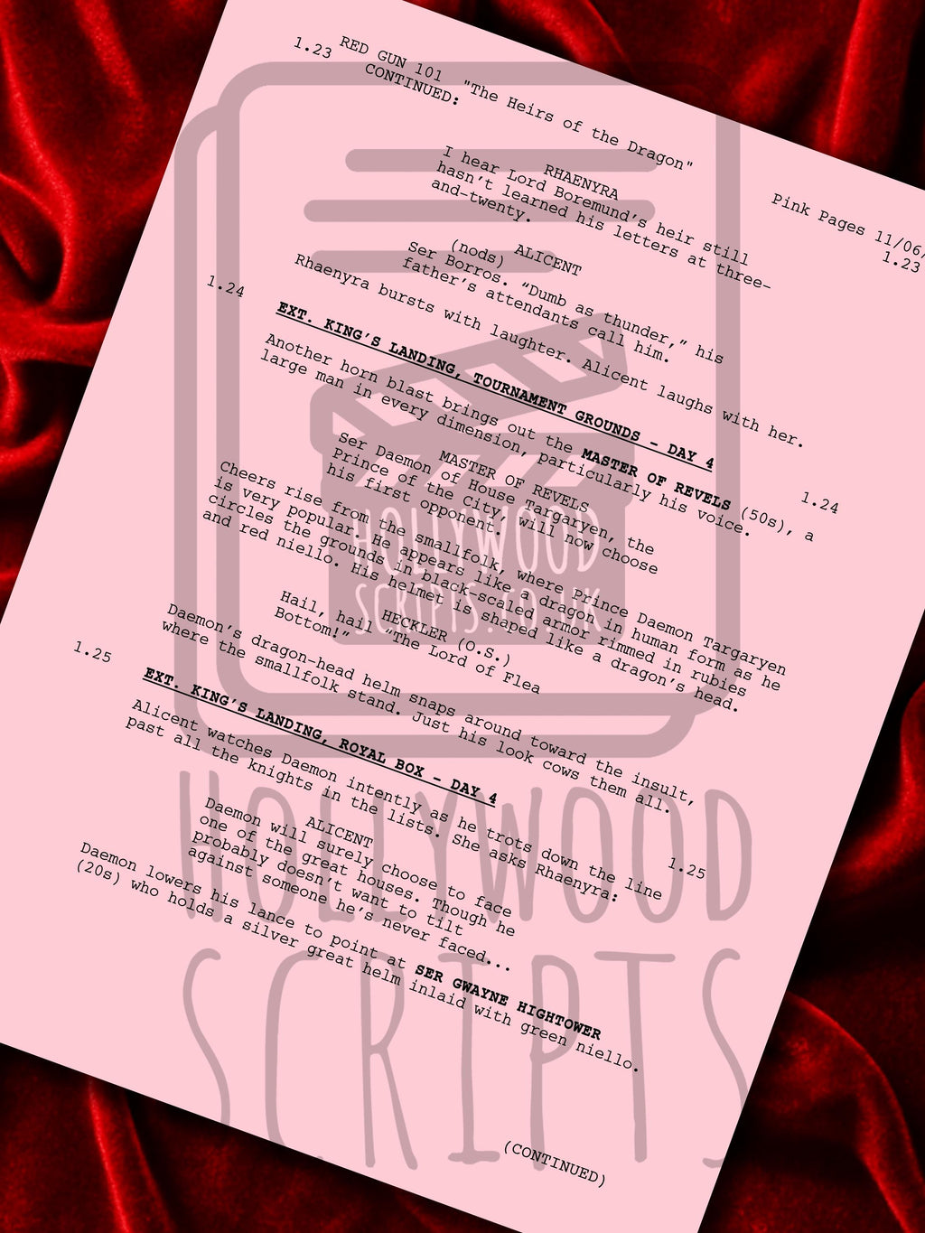 House of the Dragon Signed TV Script Reproduction Screenplay