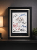 House of the Dragon Signed TV Script Reproduction Framed Screenplay