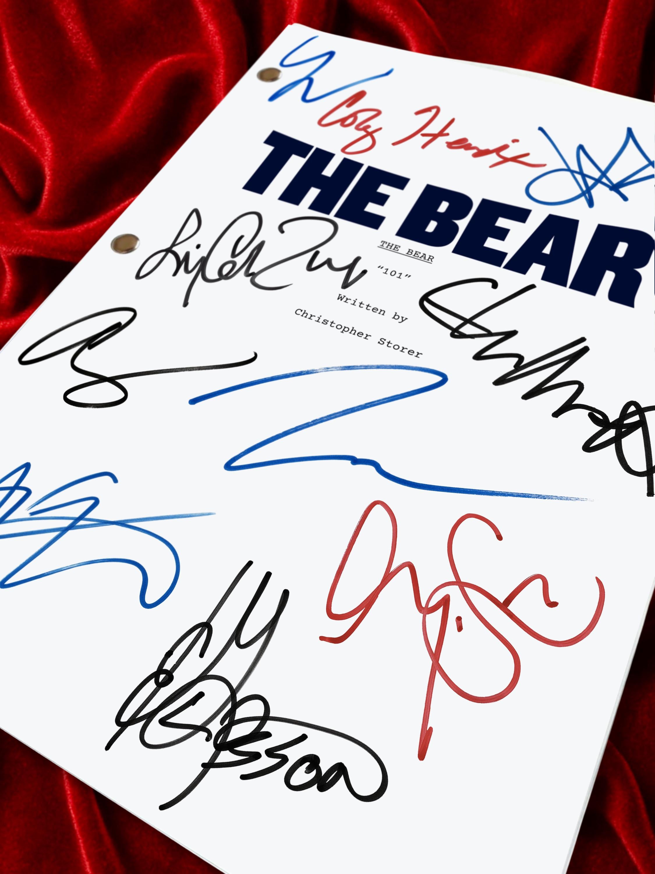 The Bear Signed TV Script Reproduction Framed Screenplay
