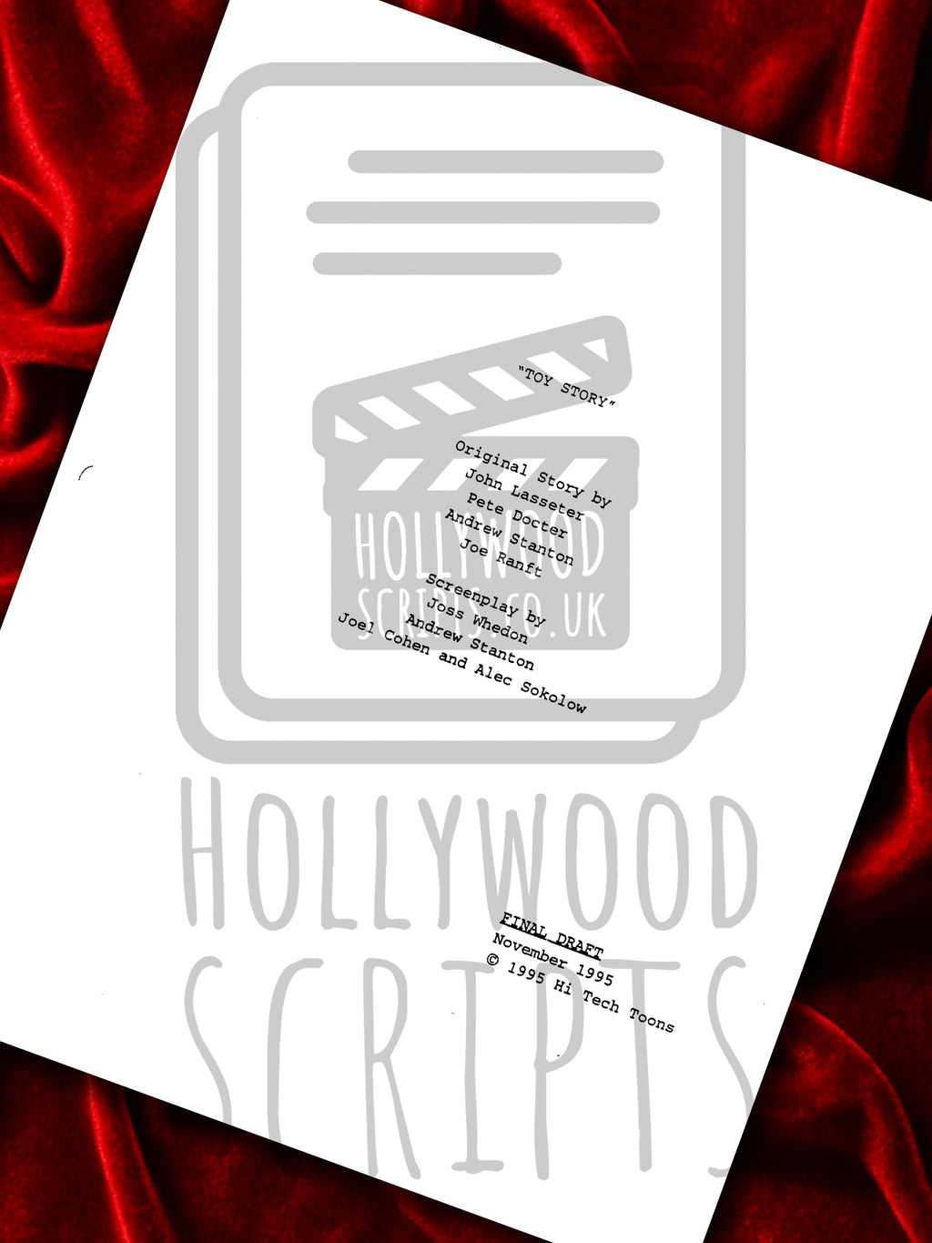 Toy Story Signed Movie Script Reproduction Framed Screenplay