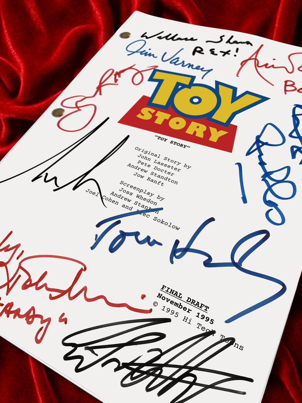 Toy Story Signed Movie Script Reproduction Screenplay