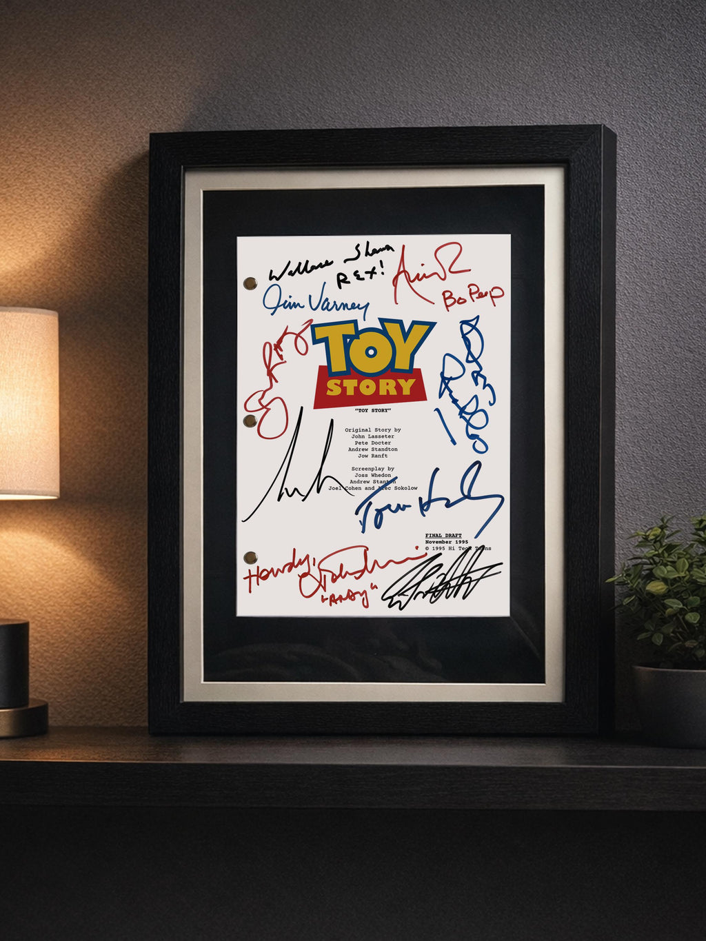 Toy Story Signed Movie Script Reproduction Framed Screenplay